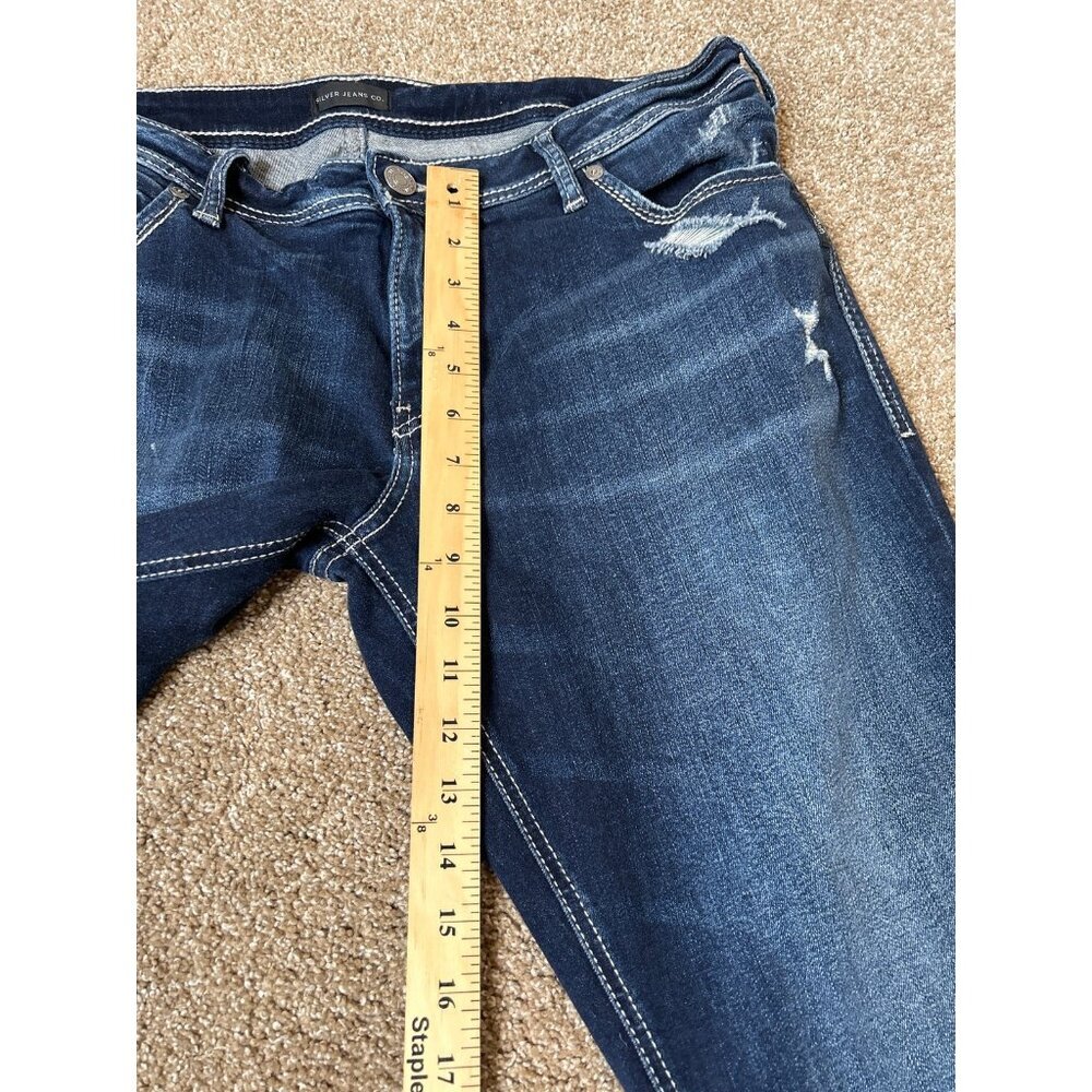 Silver Suki Jeans cropped medium wash with stretch SZ 32 X 22.5 great condition - Picture 9 of 10